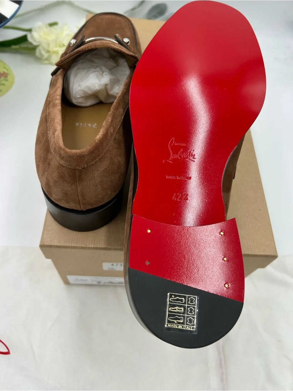 Men's Christian Louboutin CHAMBELIMOC loafers size 42.5 made in Italy